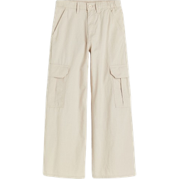 H&M Wide Leg Cargo Pants - Light Beige