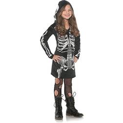 Horror-Shop Skeleton Hooded Dress Children's Costume