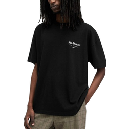 AllSaints Underground Oversized Crew T-shirt - Jet Black