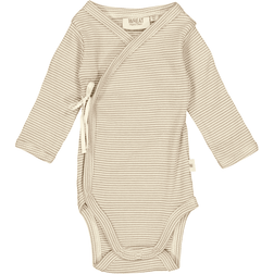 Wheat Long Sleeved Wrap Around Body - Warm Stone Stripe