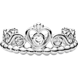 Pandora Princess Tiara Crown Ring - Silver/ Transparent