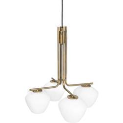Konsthantverk DK 4-Low Brass/Matt White Pendellampa