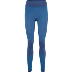 Hummel Clea Seamless Mid Waist Tights - Riviera/Insignia Blue Melange