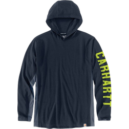 Carhartt Force Midweight Logo Graphic Hooded T-shirt - Navy