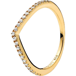 Pandora Sparkling Wishbone Ring - Gold/Transparent