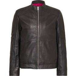 HUGO BOSS Lokis Leather Jacket - Black