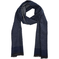 Connexion Tie 100% Brushed Silk Scarf - Gray/Navy