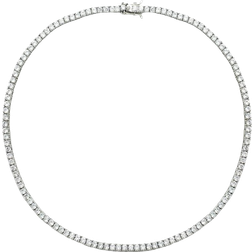 Artizan Joyeria Tennis Necklace - Silver/Transparent