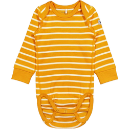 Polarn O. Pyret Striped Baby Body - Dark Yellow (60491279-695)