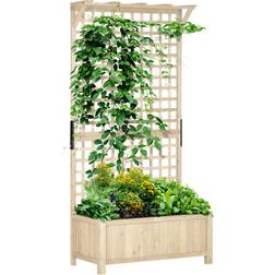 OutSunny Wood Planter with Trellis for Vines 45x90x183cm