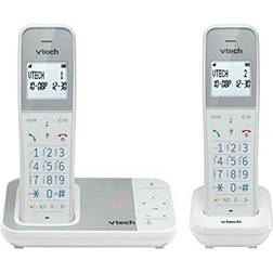 Vtech XS1051 2-Handset DECT Cordless Phone. AntiBacterial Plastic with Call Block, Answering Machine, Caller ID/Call Waiting, Volume Booster, Handsfree