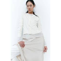 H&M Ladies White Fine-knit cardigan