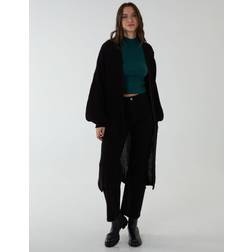 Blue Vanilla Womens Edge to Knitted Long Cardigan Black