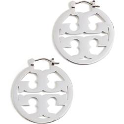 Tory Burch Small Miller Hoop Earrings - Silver