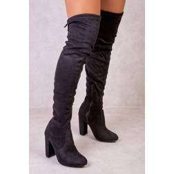 Where's That From 'Diane' High Heel Over Knee Boots Black