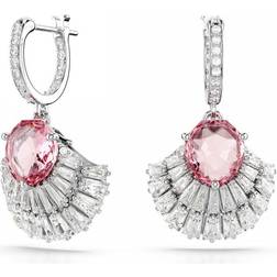 Swarovski Idyllia drop earrings, Shell, Pink, Rhodium plated