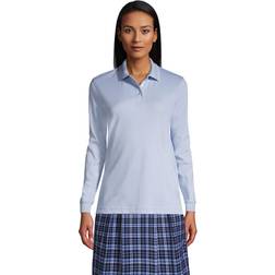 Lands' End School Uniform Women Long Sleeve Interlock Polo Shirt