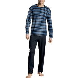 Calida Relax Streamline Pyjamas - Marine/Blauw Katoen