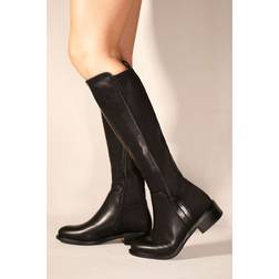 Where's That From 'Parker' Knee High Boots With Side Zip Black