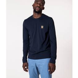 Belstaff Men's Long Sleeve Patch Logo T-Shirt Dark Ink