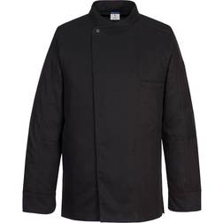Portwest Surrey Chef Jacket Long Sleeve - Black