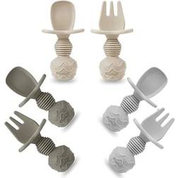 PandaEar Silicone Baby Spoons & Fork Feeding Set 6 Pack