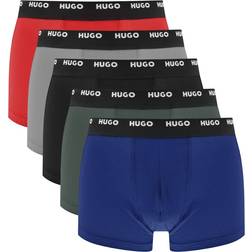 HUGO BOSS Trunks with Logo Waistbands 5-pack - Red/Blue/Black