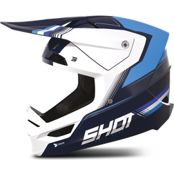 Shot Race Tracer Motocross Helm, schwarz-weiss-blau, Größe