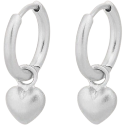 Pernille Corydon Heart Huggies Earrings - Silver