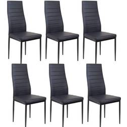 Kosy Koala Leather Black Kitchen Chair 96cm 6pcs