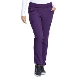 Dickies EDS Essentials Pull-On Scrubs for Women, Yoga-Inspired DK005P, Petite, Eggplant