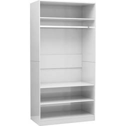 vidaXL Engineered Wood White High Gloss Kleiderschrank 100x200cm