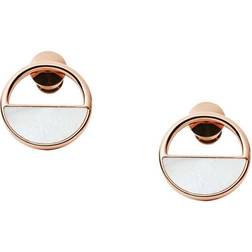 Skagen Agnethe Earrings - Rose Gold/White