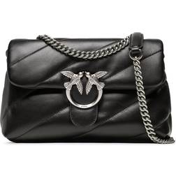 Pinko Borsa maxi Love Puff trapuntata nera/argento