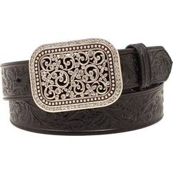 Ariat Women's Floral Emboss Buckle Belt - Black