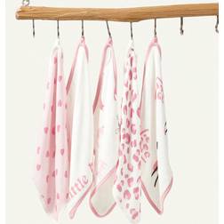 Shein Cozy Pixies 5pcs Pink Printed Handkerchief Set