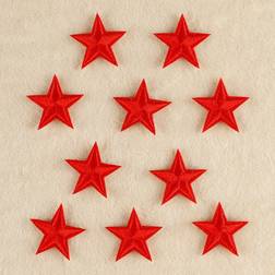 Shein 10pcs/Set Embroidery Badge Clothing Hat Accessory Diy Iron On Applique With 5-Pointed Star Design