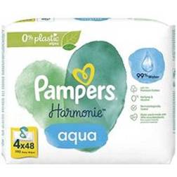 Pampers Harmonie Aqua Baby Wipes Plastic Free 4-pack 192 Wipes