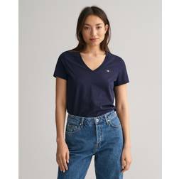 Gant Dam Shield V-ringad T-shirt Blå
