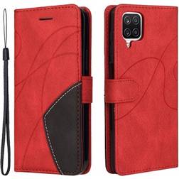 MTP Products Bi-Color Series Samsung Galaxy A12 Etui med Pung Rød