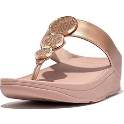 Fitflop Women's Halo Bead-Circle Metallic Toe-Post Sandals Rose Gold Rose Gold