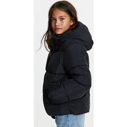 H&M Mädchen Puffer-Jacke mit Kapuze Schwarz