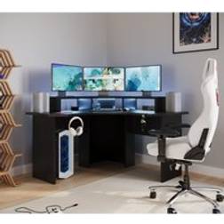 Recoil Topaz Compact Corner Gaming Desk - Black