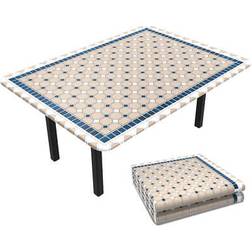 Vounot De Table Rectangulaire En PVC Tissu Non-Tissé Style Ceramique Nappe Bleu