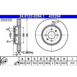 ATE Brake Disc 24.0122-0294.1