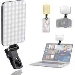 ALTSON 60 LED Portable Selfie Light Video Conference Lighting with Clip & Camera Tripod Adapter Rechargeable 2200mAh CRI 97 3 Light Modes for Phone iPhone Webcam Laptop Photo Makeup