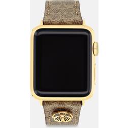 Coach Logo Print Canvas Apple Watch Strap