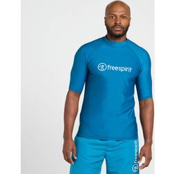 Free Spirit Mens Short Sleeve Rash Vest Blue