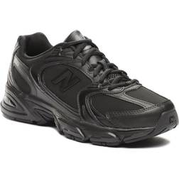 New Balance 530 Black Leather Sneakers - Men's