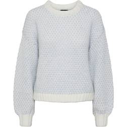 Pieces Miran Knitted Pullover - Cloud Dancer